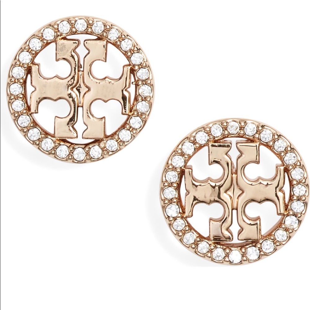 Tory Burch crystal circle stud earrings